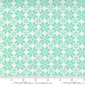 Merry Little Christmas - Bonnie & Camille - Christmas Sweater-Cream Aqua-55242-21 -Fabric is sold in 1/2 yd increments and cut continuously