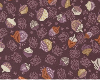 Slow Stroll - Fancy That Design House - Acorn Toss - Plum - 45542-18 - Fabric is sold in 1/2 yard increments and cut continuously