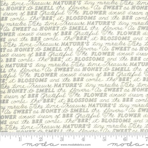 Bee Grateful - Deb Strain - Sweet Words - Parchment - 19963-11 - Fabric is sold in 1/2 yard increments and cut continuously