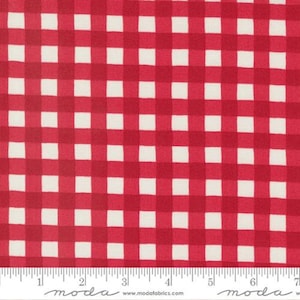 Holidays At Home - Deb Strain - Gingham - Berry Red - 56078-15 - Fabric is sold in 1/2 yard increments and cut continuously