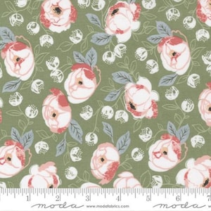 Country Rose - Lella Boutique - Country Bouquet - Sage - 5170-14 - Fabric is sold in 1/2 yard increments and cut continuously