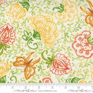Carolina Lilies - Robin Pickens - Boho Blooms - Cream - 48701-11 - This piece is 27"