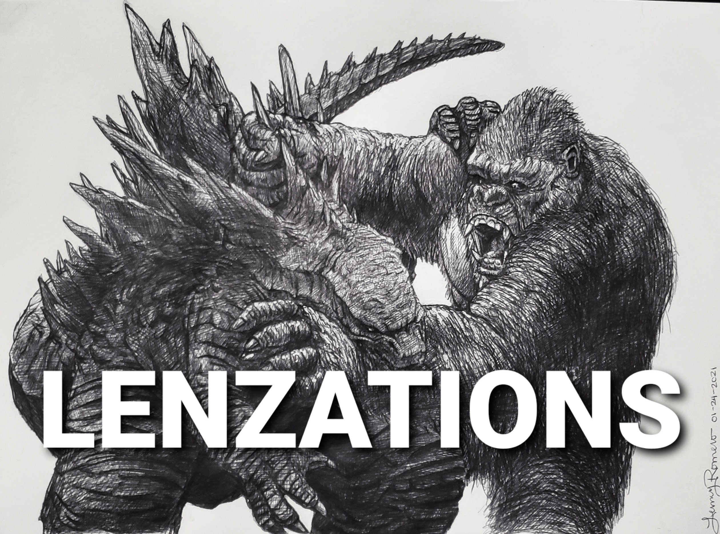 Godzilla vs Kong Print Poster Etsy