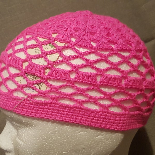 Chapeau rose, pour bébé, au crochet, fait à la main, en laine d'agneau, pour l'été, layette fille, cadeau de naissance