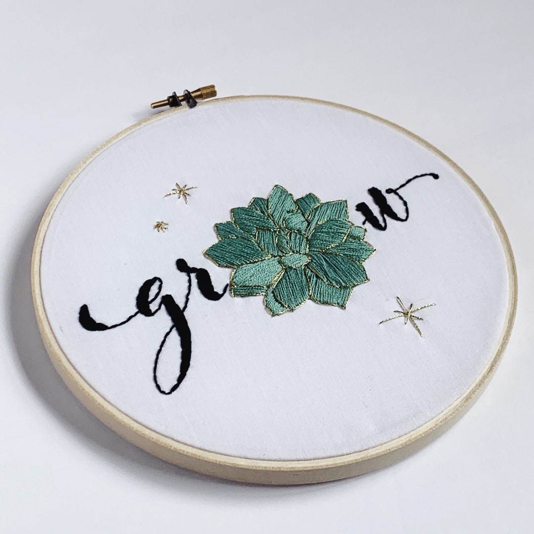 Grow Succulent Embroidery Kit Etsy