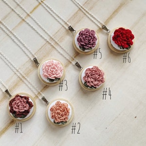 Peony Embroidered Necklace