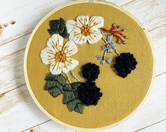 Mini Blackberry Embroidery Kit | 3D | DIY Embroidery