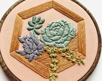 Succulent Wall Terrarium | Embroidery Pattern