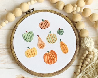 Pumpkin Patch Embroidery PDF DIigital File Download