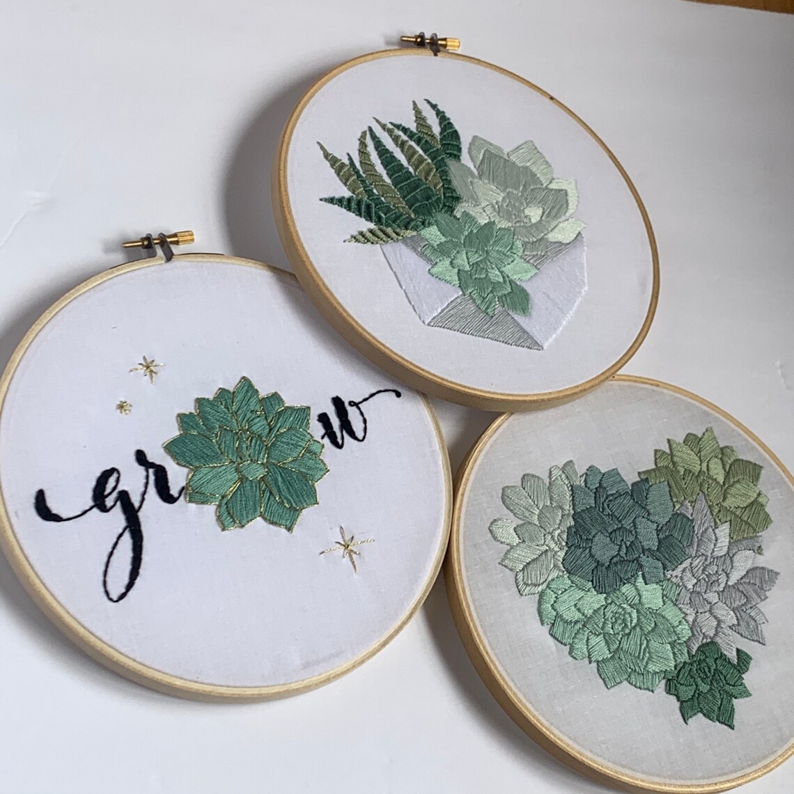 Grow Succulent Embroidery Kit Etsy