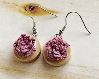 Flower Embroidered Earrings