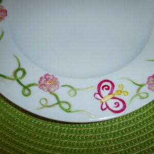 service 5 pièces porcelaine peint personnalisé motif au choix 2 assiettes, bol, timable, coquetier image 5