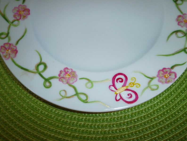 service 5 pièces porcelaine peint personnalisé motif au choix 2 assiettes, bol, timable, coquetier image 5