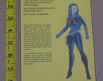 BARONESS Cobra Intelligence Officer CLIPPING gi joe B.A.T.S.