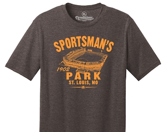 Sportsman's Park 1902 Baseball Premium 50/50 Poly/Cotton Tee Shirt - Past Home of the St. Louis Browns