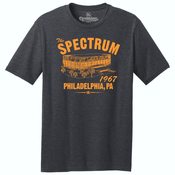 Throwbackmax The Spectrum 1967 Hockey Classic Cut, Premium Tri-Blend Tee Shirt - Past Home of Your Philadelphia Flyers - Black Heather