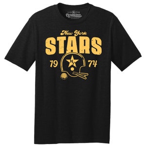 New York Stars 1974 WFL Football  Classic Cut, Premium Tri-Blend Tee Shirt