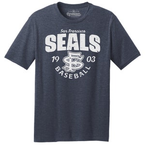 T-shirt baseball San Francisco Seals 1903, coupe classique, mélange tricolore premium - Bleu marine chiné
