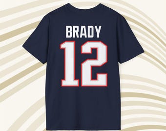 Tom Brady New England Patriots #12 NFL Jersey T-shirt - Front