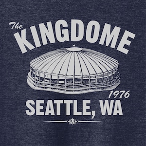 The Kingdome 1976 Football Classic Cut, Premium Tri-Blend Tee Shirt - Past Home of Your Seattle Seahawks - Navy Heather