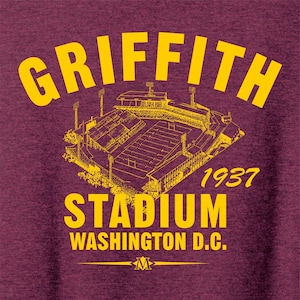 Griffith Stadium 1937 Football Premium Tri-Blend-T-Shirt - Vorige Heimat Ihrer Washington Kommandanten - Maroon Heather
