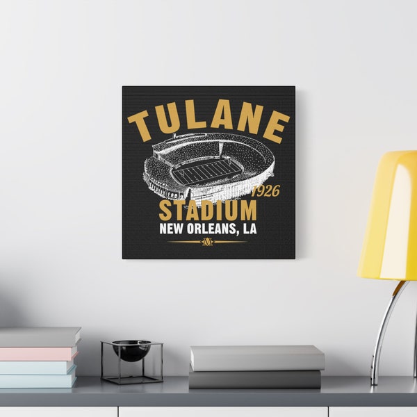 Throwbackmax Tulane Stadium 1926 Football Stretched Matte Canvas Wall Art 1.25" - Past Home of your New Orleans Saints