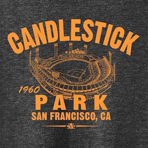 Candlestick Park 1960 Baseball Premium Tri-Blend Tee Shirt - Past Home of Your San Francisco Giants - Black Heather