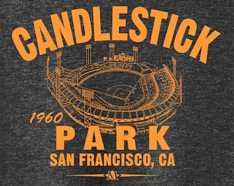 Candlestick Park 1960 Baseball Premium Tri-Blend Tee Shirt - Past Home of Your San Francisco Giants - Black Heather
