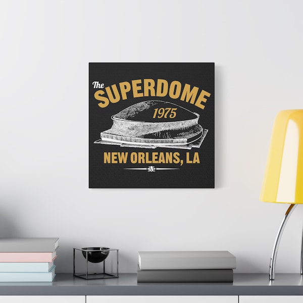 Throwbackmax The Superdome 1975 Football Stretched Matte Canvas Wall Art 1.25" - Home of your New Orleans Saints