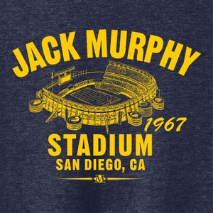 Jack Murphy Stadium 1967 Football Premium Tri-Blend Tee Shirt - Past Home of Your San Diego Chargers - Navy Heather