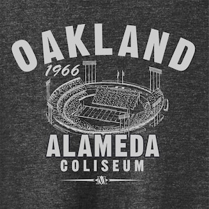 Oakland Alameda Stadium 1966 Football Classic Cut, Premium Tri-Blend Tee Shirt - Home of Your Oakland Raiders - Black Heather