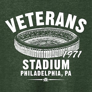 Veterans Stadium 1971 Football Classic Cut, Premium Tri-Blend Tee Shirt - Past Home of Your Philadelphia Eagles - Green Heather