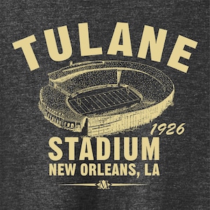 Tulane Stadium 1926 Football Classic Cut, Premium Tri-Blend Tee Shirt - Past Home of Your New Orleans Saints - Black Heather