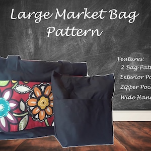 Large Tote Bag Pattern, Teacher Bag Pattern, Diaper Bag Pattern