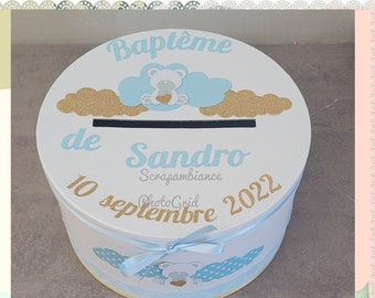 birthday urn, baptism urn, urn birth, personalized event urn, round urn, birthday theme 50 years