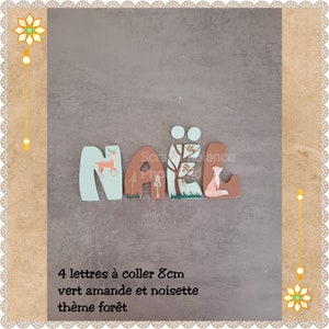 carta de nombre de madera / decoración de la habitación del bebé / carta de la habitación del bebé / nombre personalizado / carta para pegar / TEMA del bosque