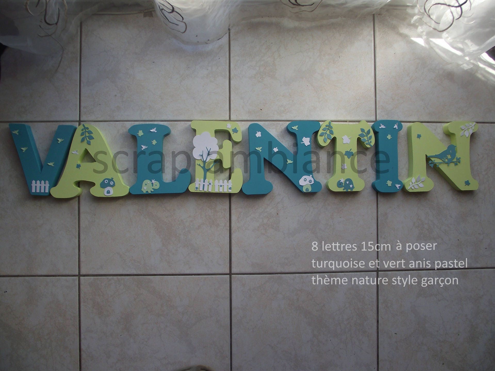 Lettres Prénom Bois, Grande Lettre en Décoration Chambre, à Poser, Poser Thème Nature