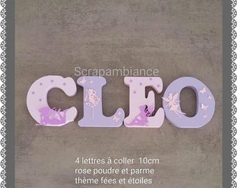 wooden first name letter; door plaque; personalized wooden letters; door first name, letter to stick, fairy theme