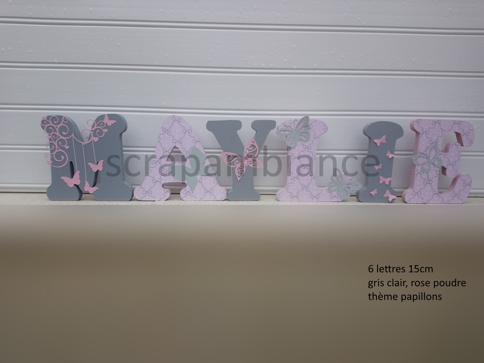 Lettre Prénom Bois, à Poser , Lettre Poser, Grande Lettre, Décorative Thème Papillons