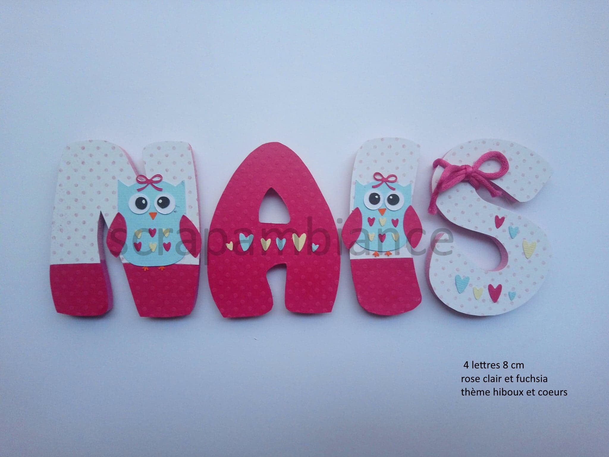 Lettre Prénom Bois /Lettre Chambre Bébé/Personnalisées en Décoration Bébé/ Lettre à Coller/ Theme Hi