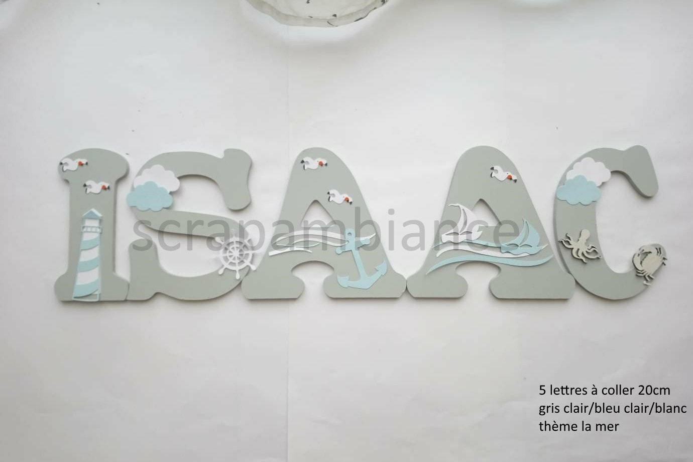 Lettre Prénom Bois /Lettre Chambre Bébé/Personnalisées en Décoration Bébé/ Lettre à Coller/ Theme La