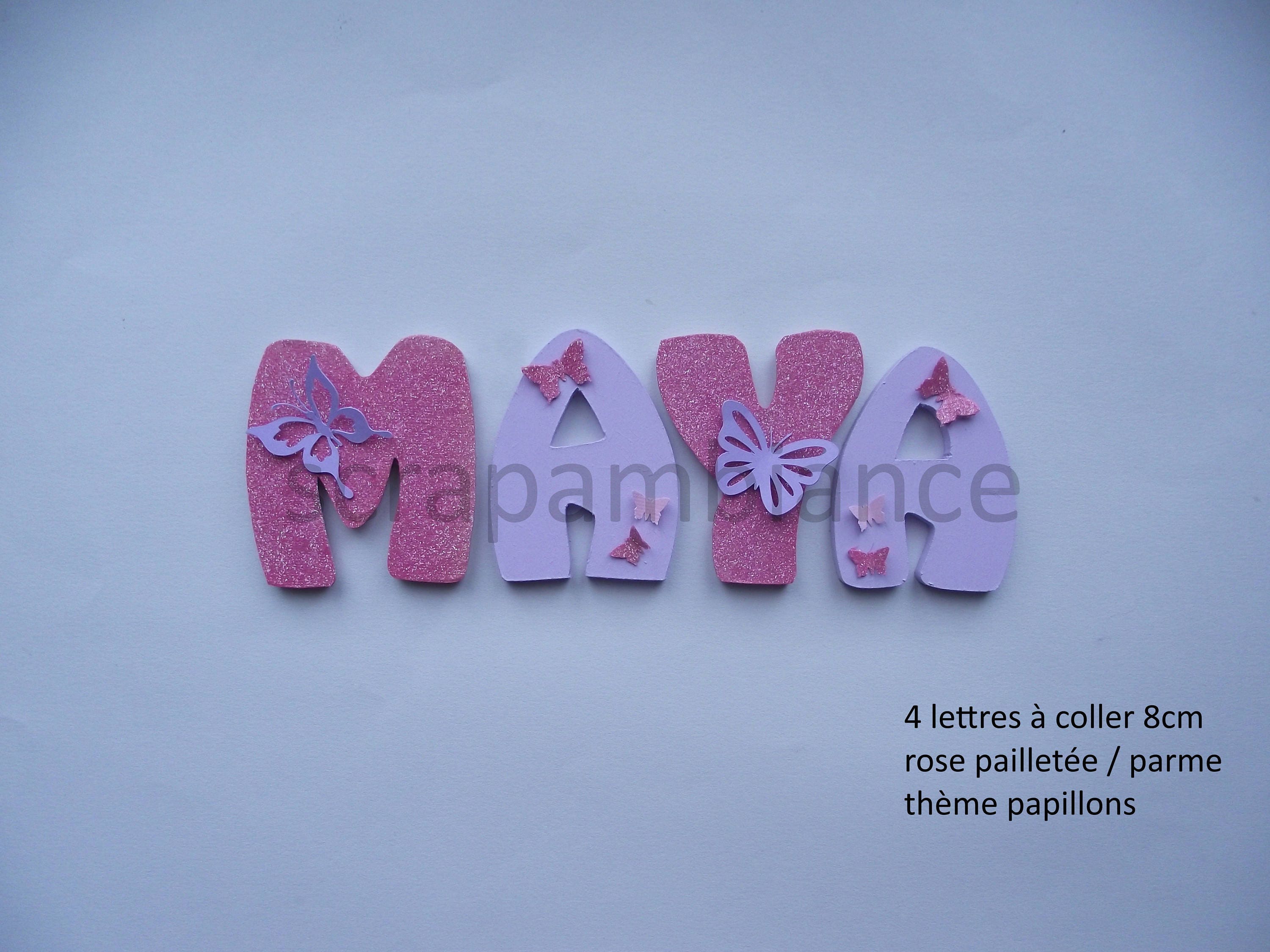 Lettre Prénom Bois/Décoration Chambre Enfant et Bébé en Lettre à Coller /Lettre Décorative Thème Pap