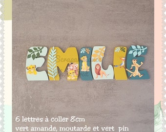 wooden first name letter / baby room letter / personalized / baby room decoration / letter to stick / lion king THEME