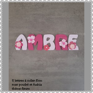carta de nombre de madera, carta de la habitación del bebé, carta de decoración de la habitación, nombre de madera personalizado con tema floral