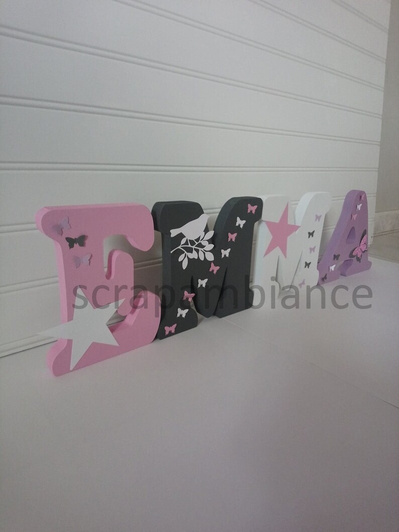 Lettre prénom en bois lettre chambre bébé personnalisé Etsy