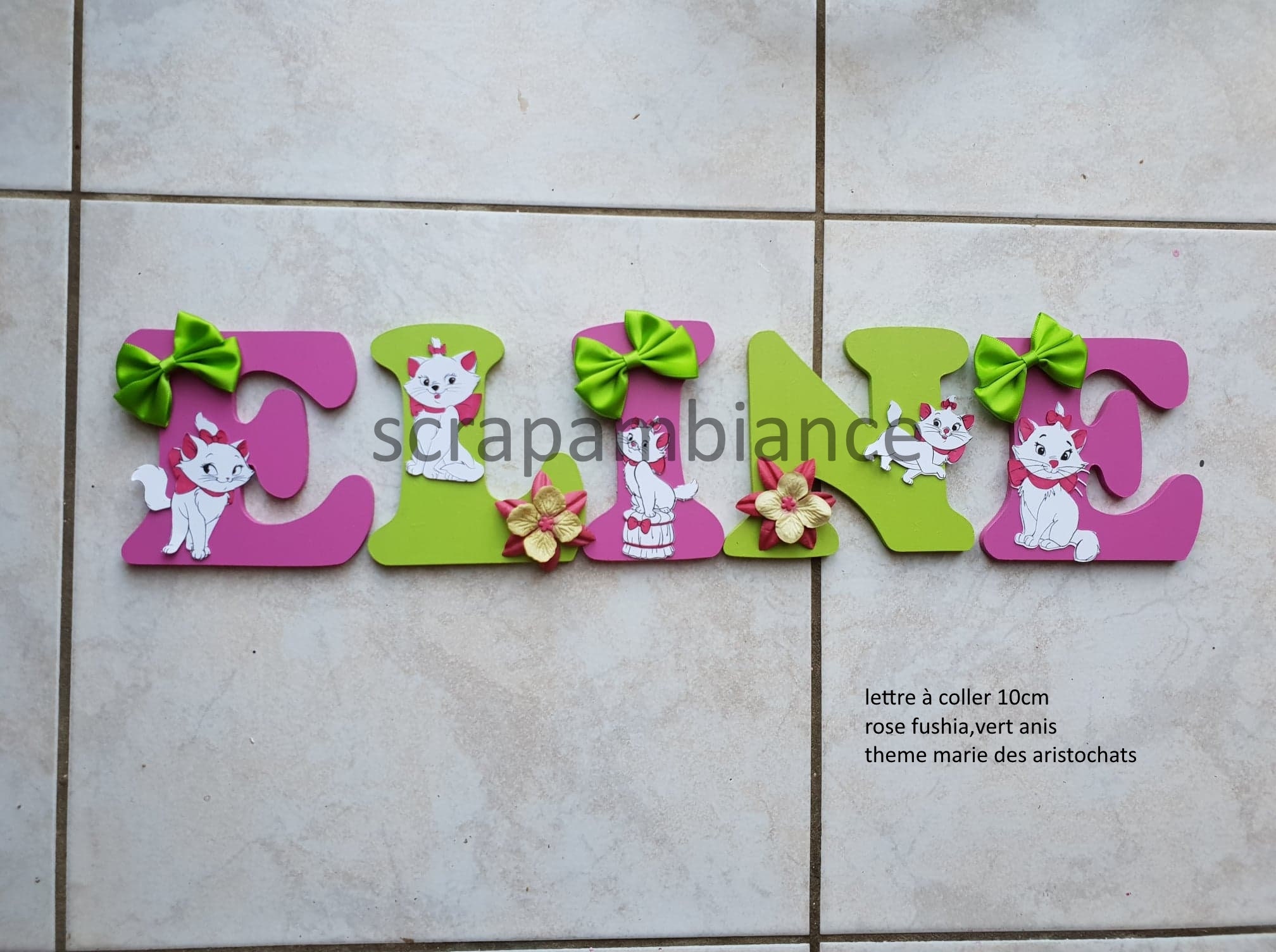 Lettre Prénom Bois /Lettre Chambre Bébé/Personnalisées en Décoration Bébé/ Lettre à Coller/ Theme Ma