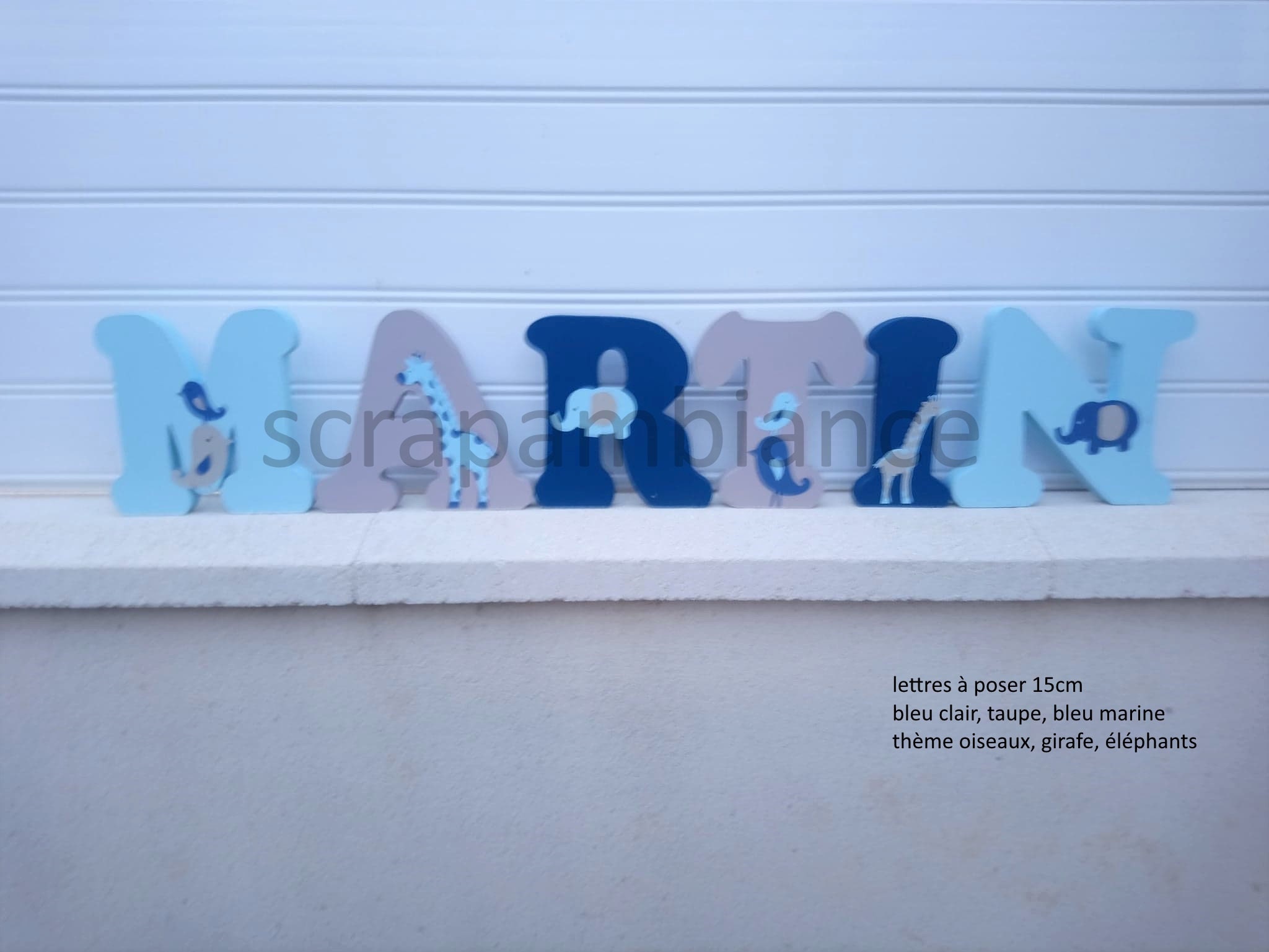 Lettre en Bois, Prénom Lettre à Poser, Chambre Bébé, Lettres Décoratives Thème Animaux