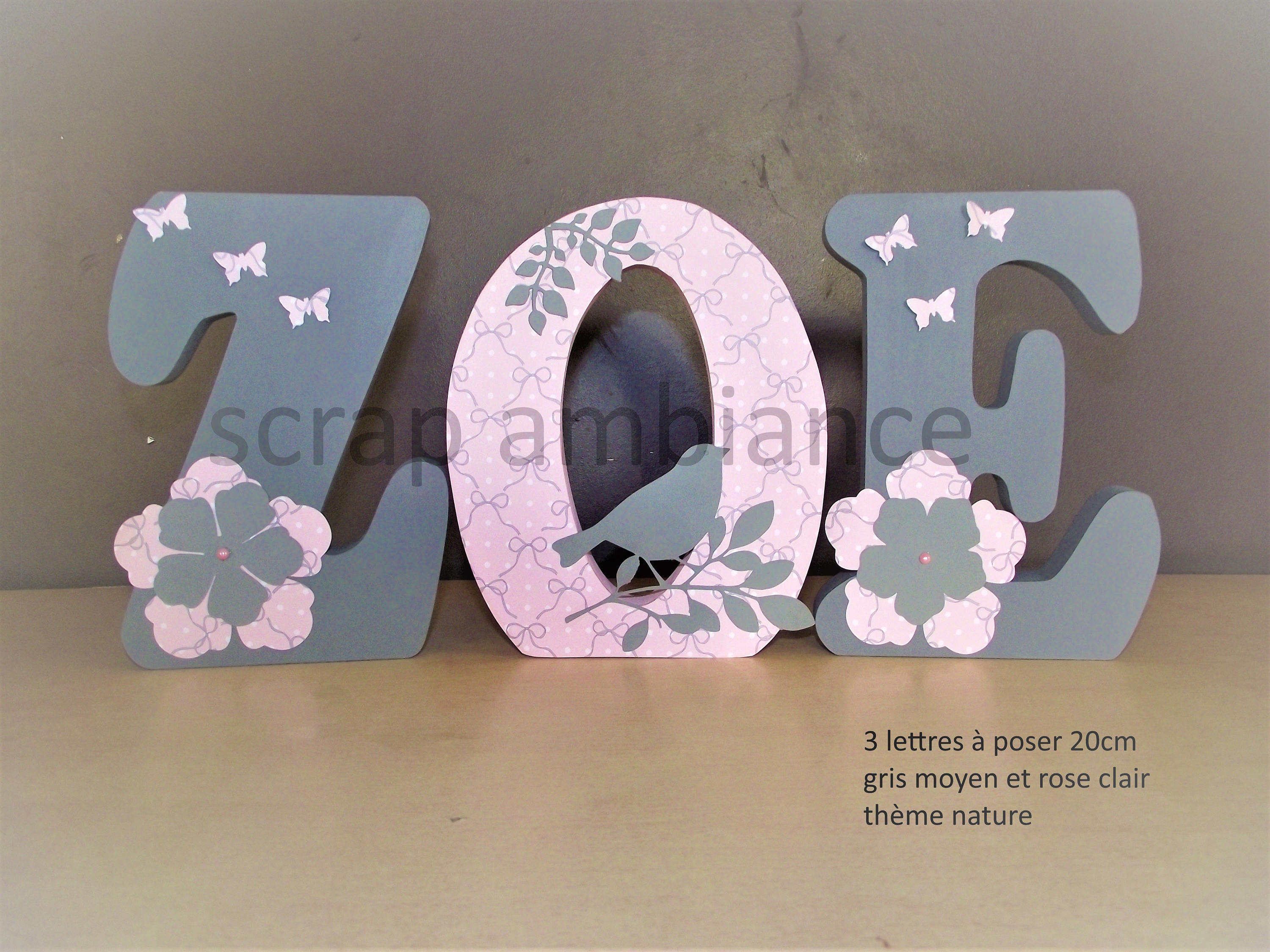 Lettre en Bois, Prénom Lettre à Poser, Lettres Décoratives Personnalisé Thème Nature