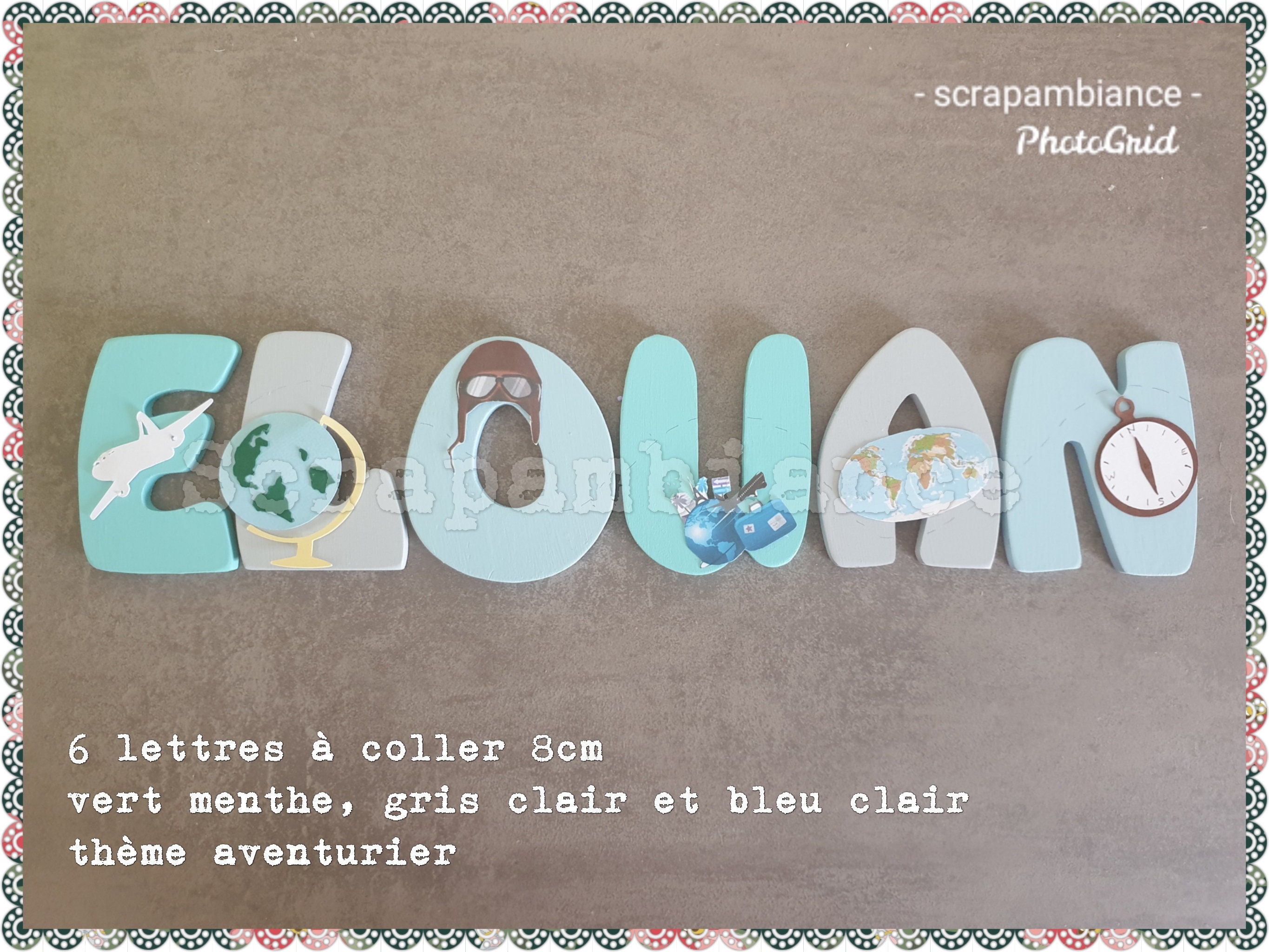 Lettre en Bois/Prénom Plaque de Porte Lettres Personnalisé Lettre Décorative Thème Aventurier