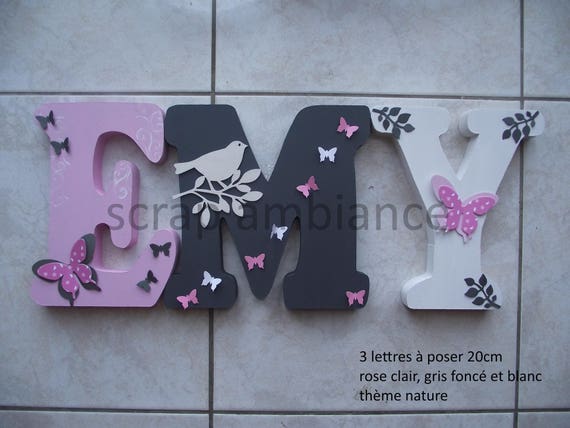 Prenom Lettre En Bois Lettre Decorative Grande Lettre Etsy